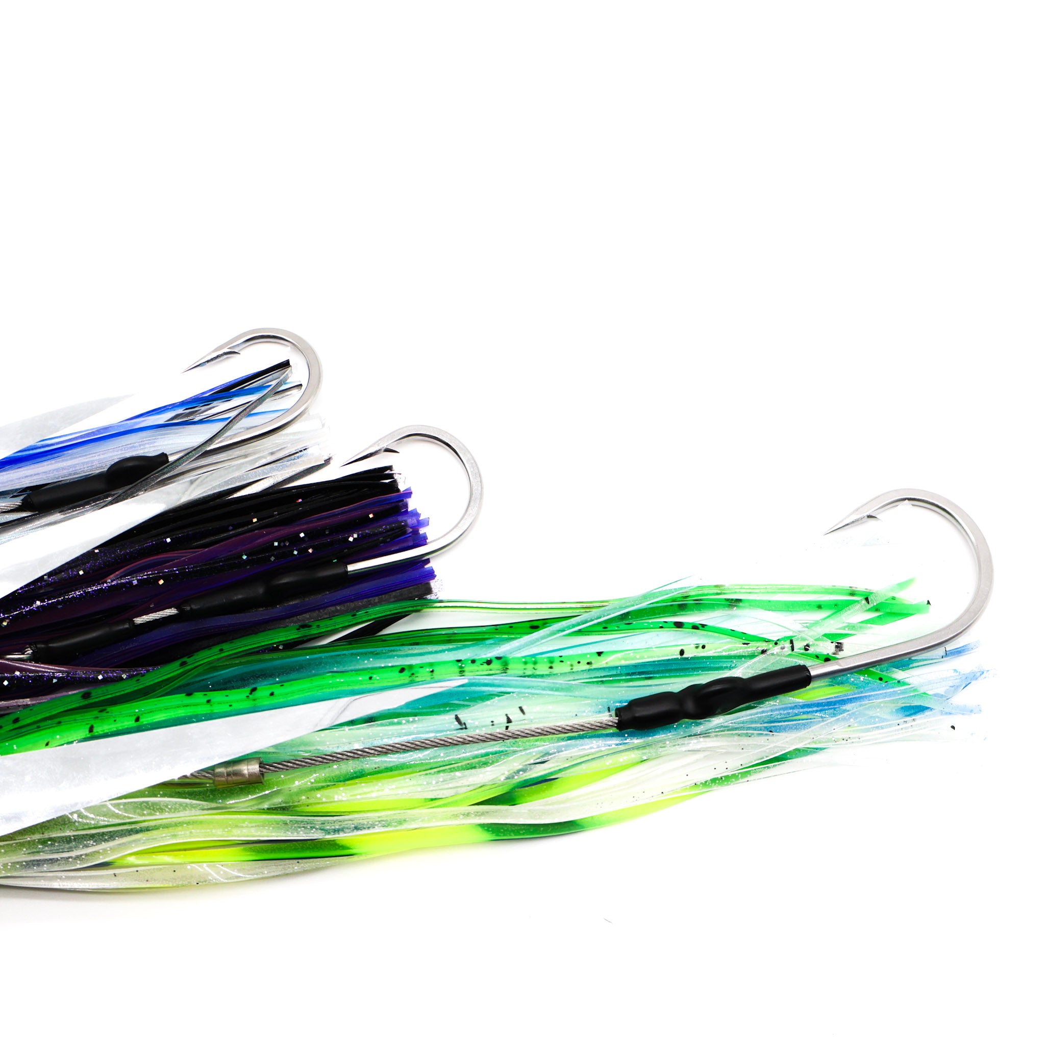 Leurre de pêche à la traîne ZUKERS 6 PLUMES violet noir or TUNA MAHI Leurre de pêche à la traîne ZUKERS 6 PLUMES violet noir or TUNA MAHI